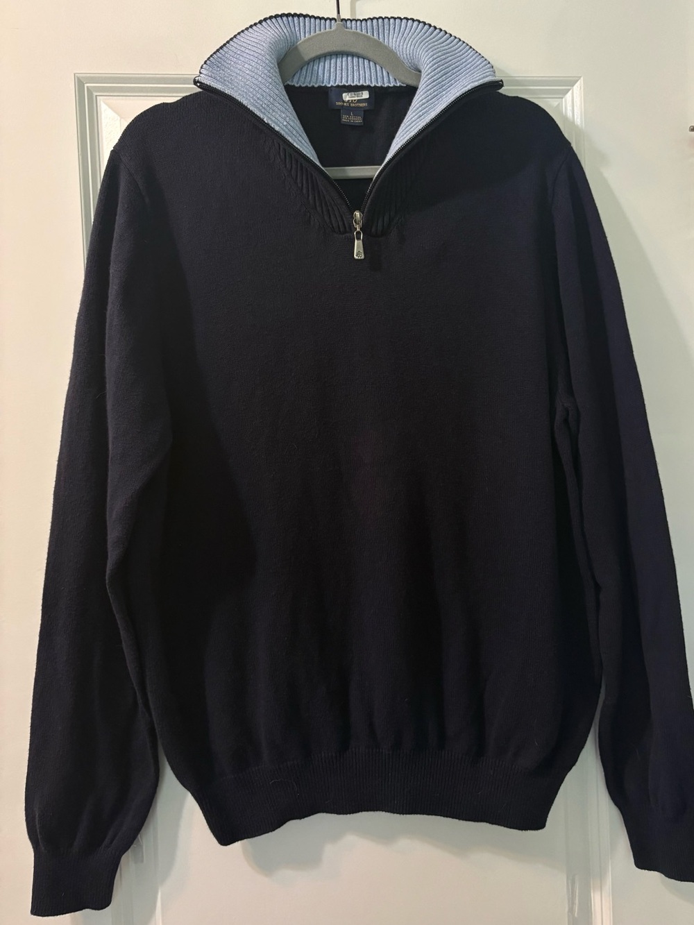 Brooks Brothers Navy Cotton /Cashmere Quarter Zip Sweater Men’s L Preppy